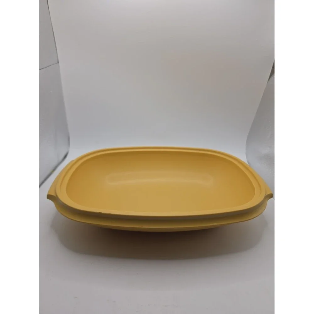 Vintage Tupperware Microwave Vegetable Steamer Set 1273-2 Harvest Gold Complete.